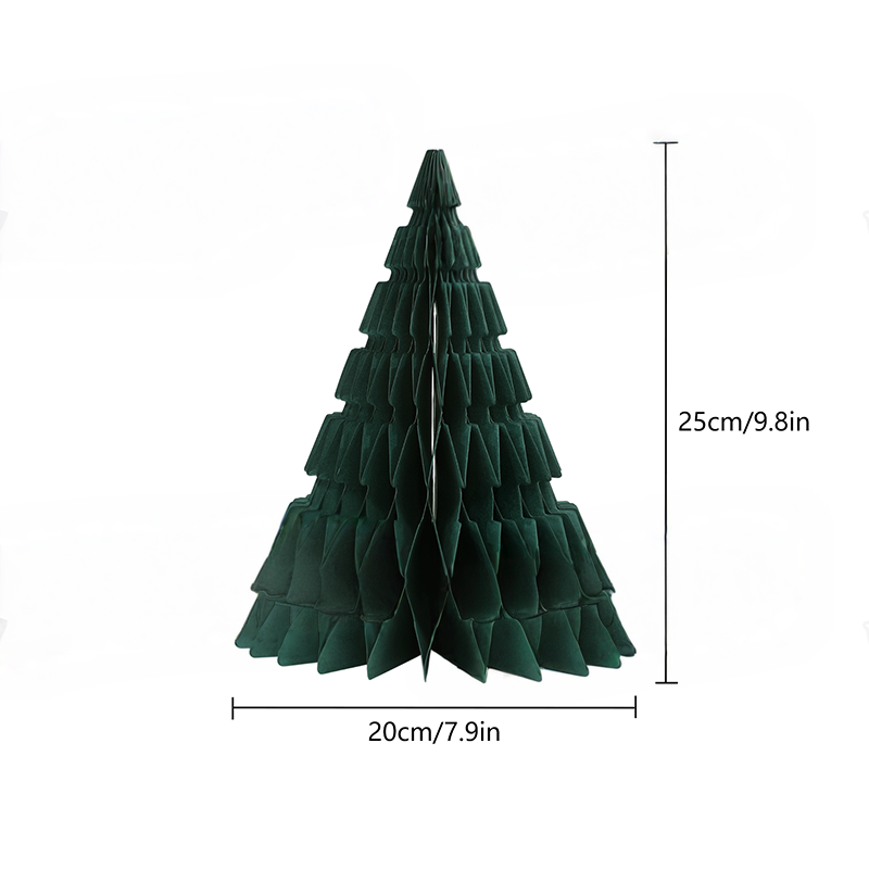 Honeycomb paper tree ornaments Furniture Dark Green-04.webp